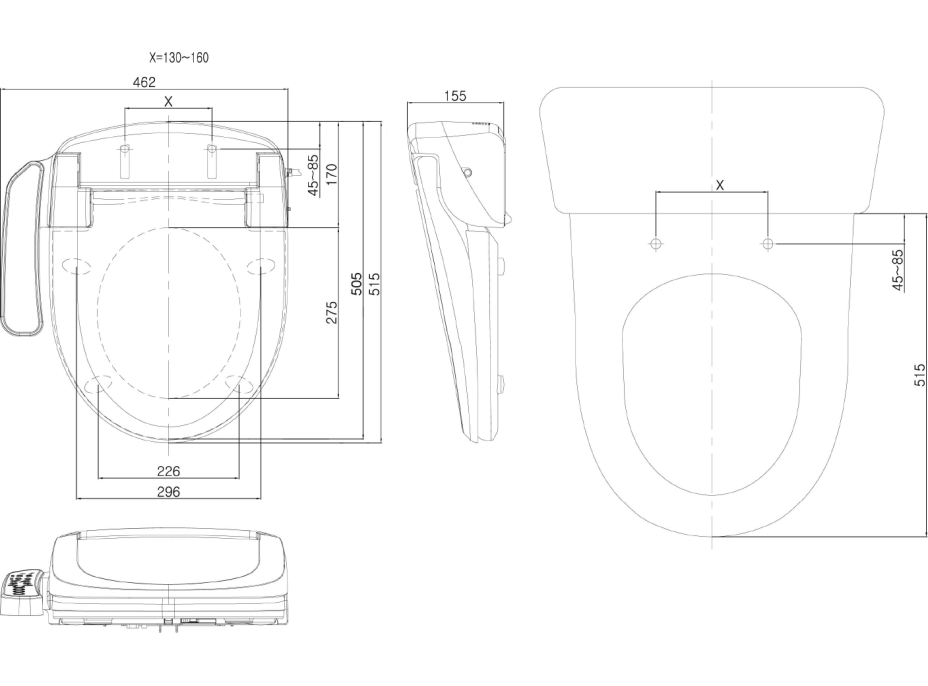 Sapho BLOOMING EKO PLUS elektronický bidet NB-1160D