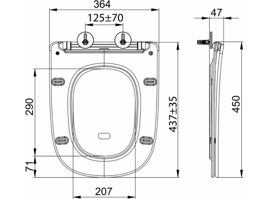 Sapho BELLO sedátko pro WC kombi, SLIM, Soft Close, bílá PCS103