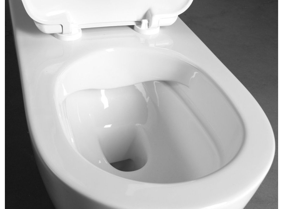 Sapho HANDICAP závěsná WC mísa prodloužená, Rimless, 37x70 cm, bílá TU1206
