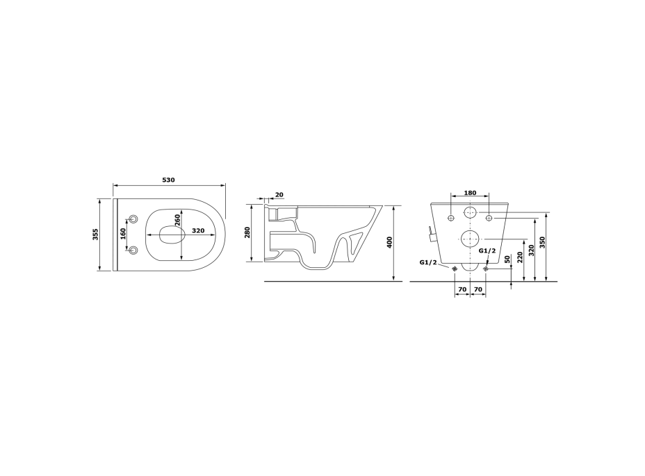 Sapho AVVA CLEANWASH závěsná WC mísa, Rimless, integrovaná baterie a bidet. sprška, 35, 5x53cm, černá mat 100315-110