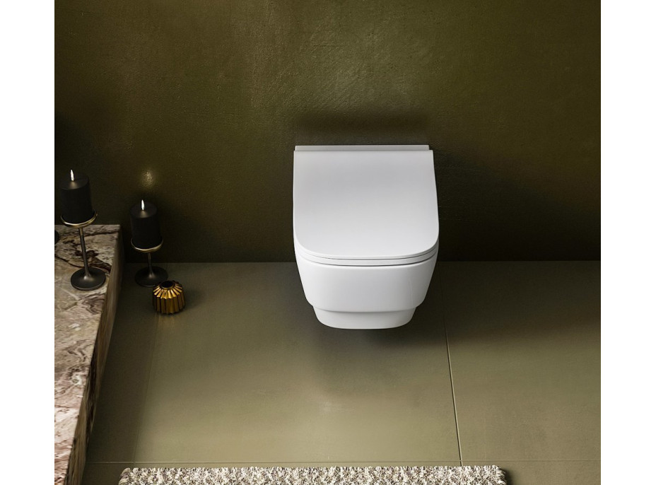 Sapho BELLO závěsná WC mísa, Rimless, 35, 5x53cm, bílá 100214