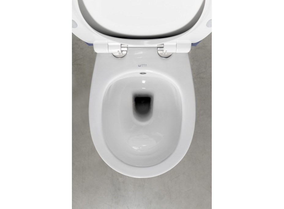 Isvea SENTIMENTI CLEANWASH závěsná WC mísa, Rimless, integrovaný ventil a bidet. sprška, 36x51cm, bílá 10ARS1010