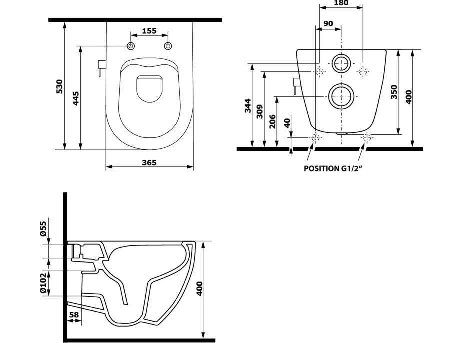 Isvea INFINITY CLEANWASH závěsná WC mísa Rimless, integrovaná baterie a bidet. sprška, 36, 5x53cm, bílá 10NFS1005I
