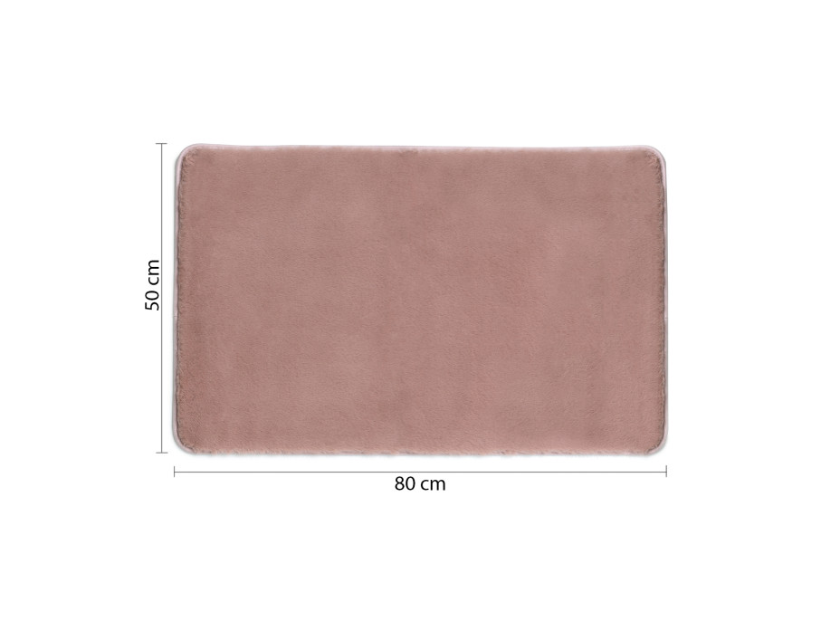 Gedy FUZZY koupelnová předložka, 50x80cm, 100% polyester, protiskluz, růžová 96FY508010