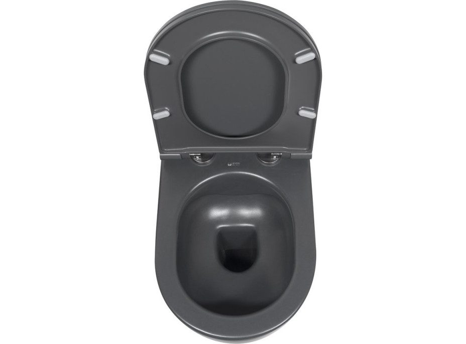 Isvea INFINITY závěsná WC mísa, Rimless, 36, 5x53cm, antracit 10NF02001-2C