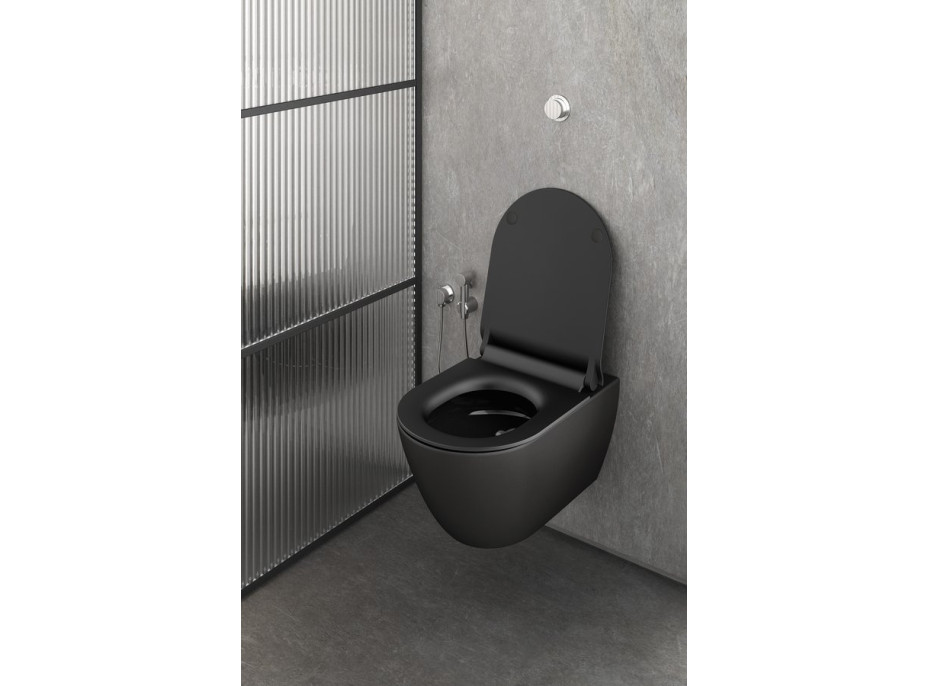 GSI PURA závěsná WC mísa, Swirlflush, 36x50cm, černá dual-mat 881626