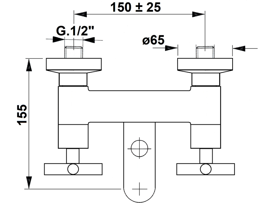 Sapho AXIA nástěnná vanová baterie, chrom 581