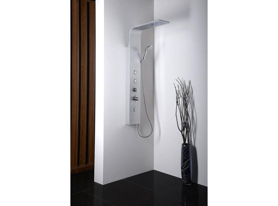 Aqualine TUSA sprchový panel, výška 1400mm, stříbrná SL680