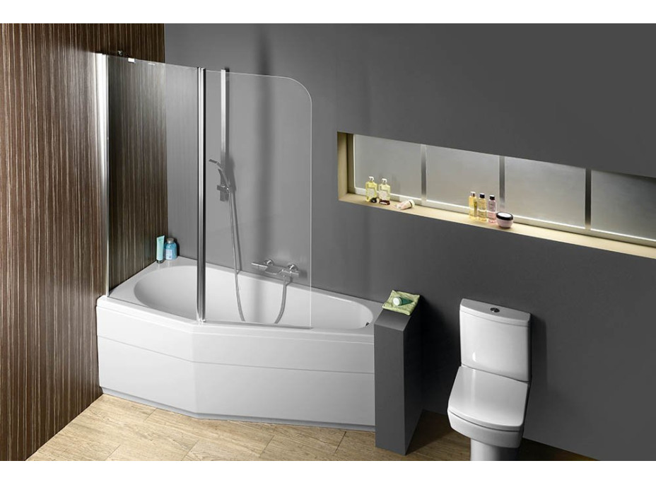 Polysan PALOMA vanová zástěna 1200mm, čiré sklo BS-120