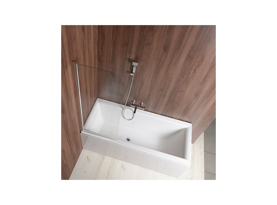 Aqualine VILMA vanová zástěna 600x1400mm, chrom, čiré sklo AQ6014