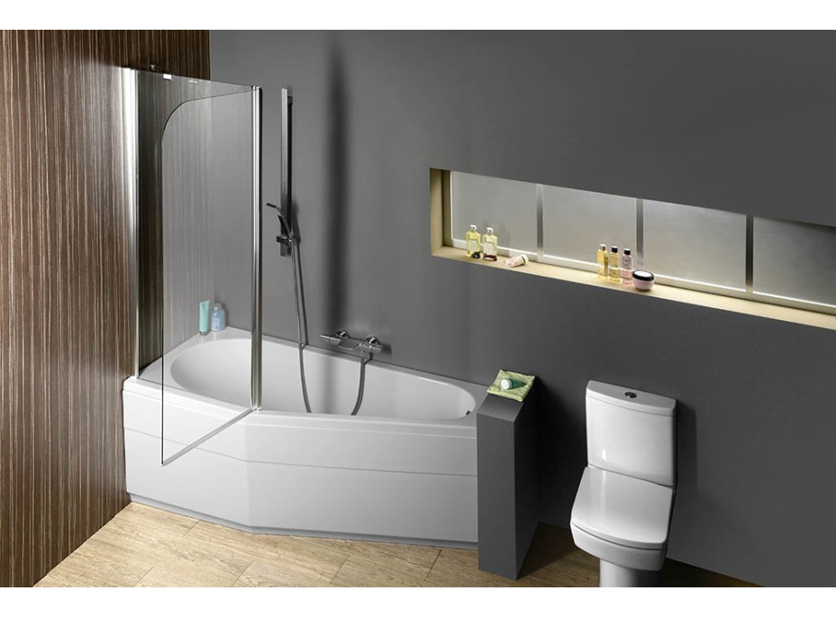 Polysan PALOMA vanová zástěna 1200mm, čiré sklo BS-120