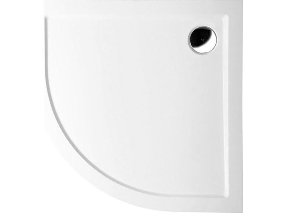 Polysan SERA sprchová vanička z litého mramoru, čtvrtkruh 90x90cm, R550, bílá 41511
