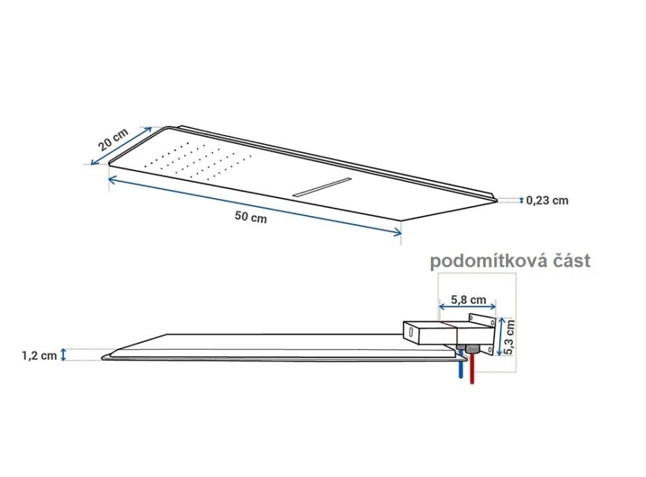 Sprchová hlavice RAINFORCE ULTRASLIM lesk