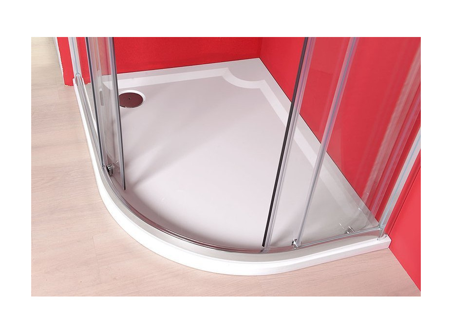 Gelco RIVA sprchová vanička z litého mramoru, čtvrtkruh 120x90cm, levá GR12090L
