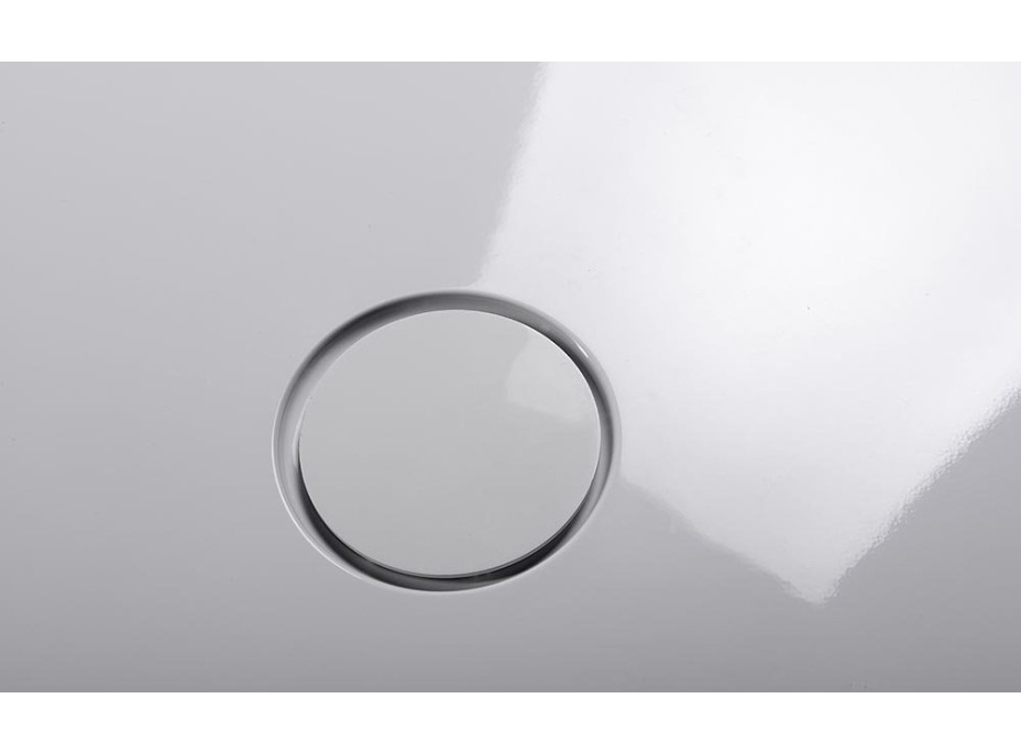 Polysan MIRAI sprchová vanička z litého mramoru, obdélník 100x80x1, 8cm, levá, bílá 73169