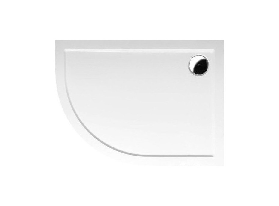 Polysan RENA R sprchová vanička z litého mramoru, čtvrtkruh 100x80cm, R550, pravá, bílá 76511