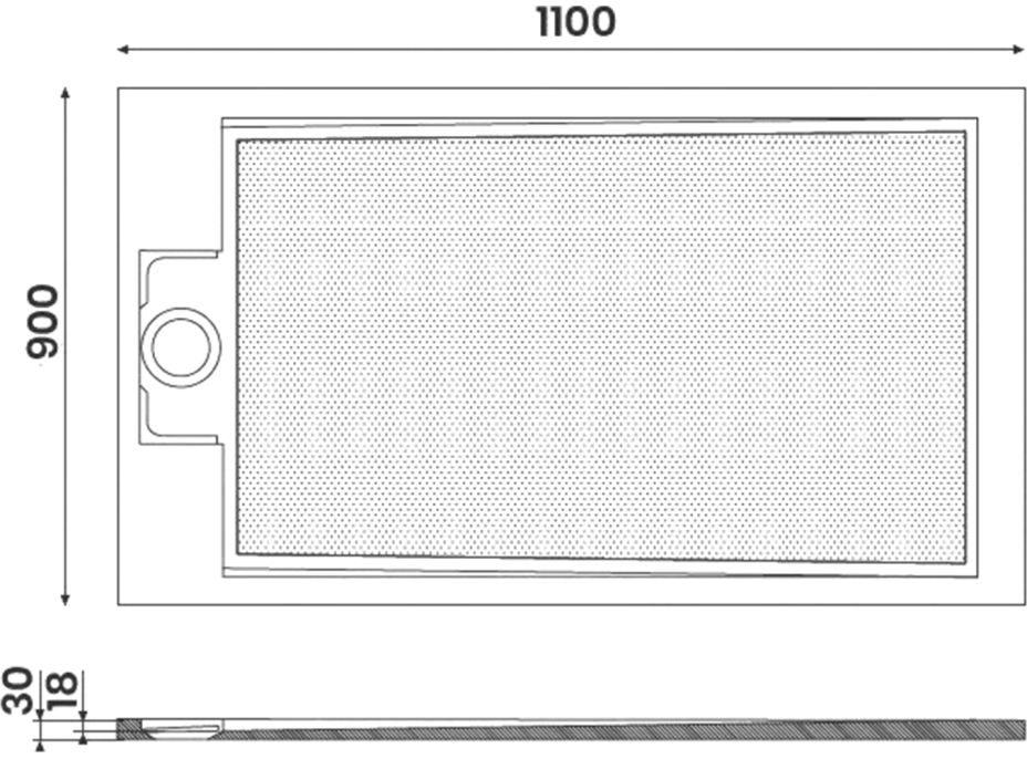 Gelco EMA sprchová vanička z litého mramoru, obdélník 110x90cm PE11090