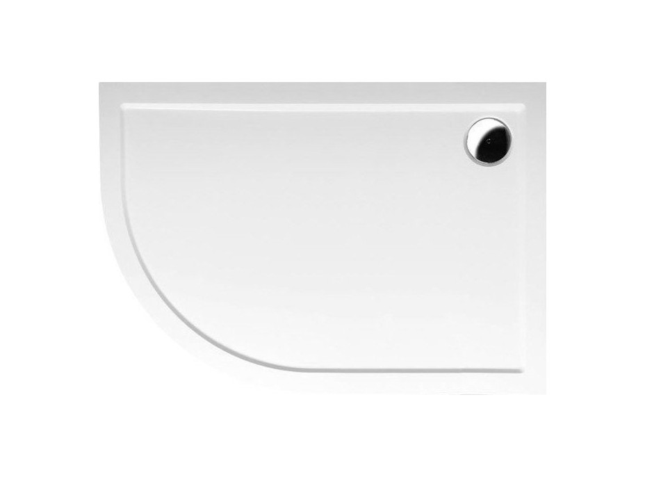 Polysan RENA R sprchová vanička z litého mramoru, čtvrtkruh 120x90cm, R550, pravá, bílá 65611