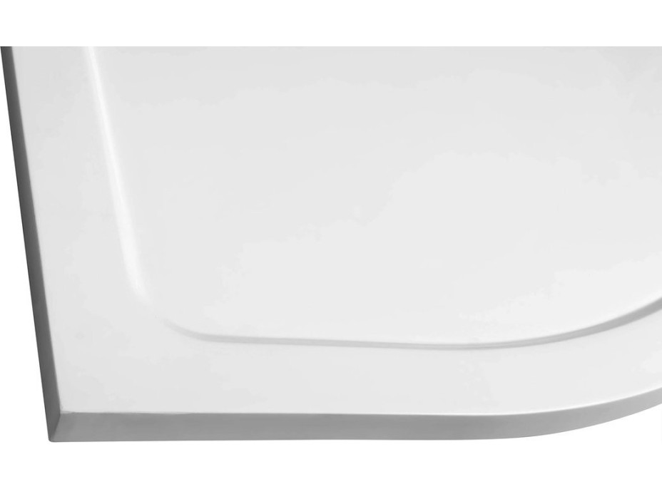 Aqualine TECMI sprchová vanička z litého mramoru, čtvrtkruh 90x90x3cm, R55 PQ559