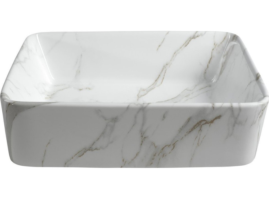 Sapho DALMA keramické umyvadlo na desku, 48x38 cm, carrara MM517