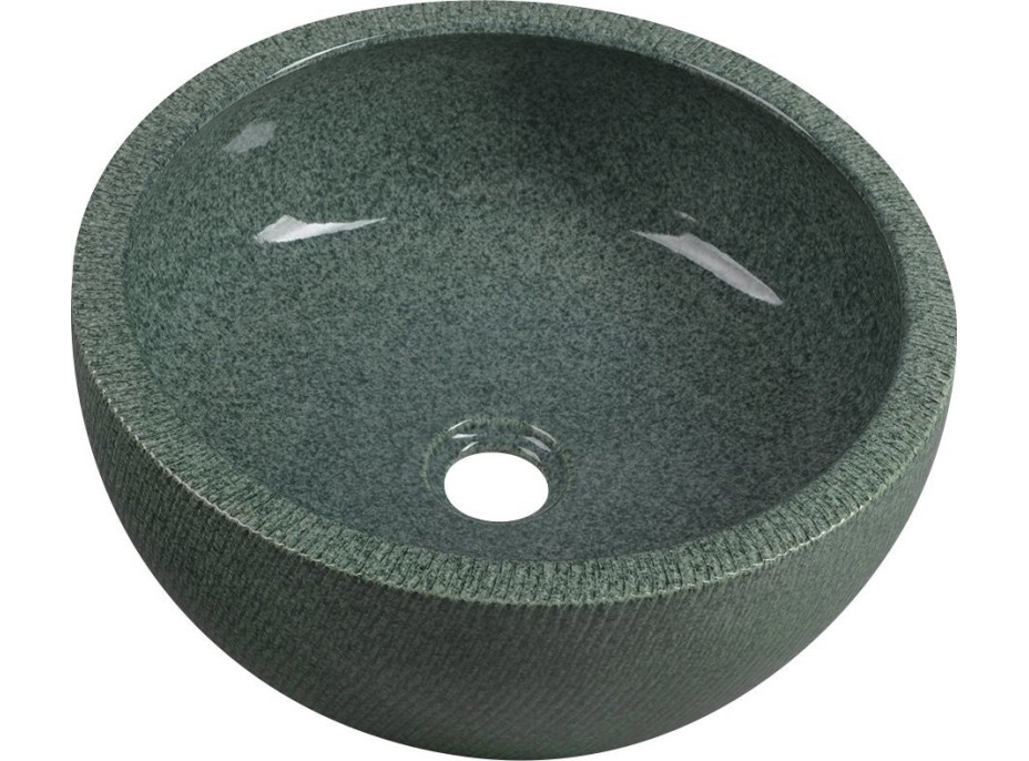 Sapho PRIORI keramické umyvadlo na desku, Ø 42 cm, zelená PI013