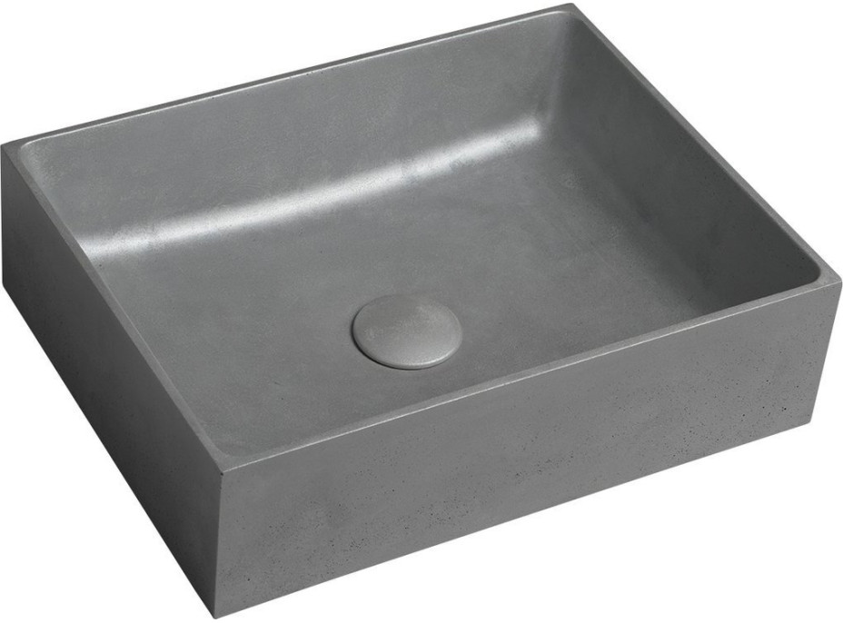 Sapho FORMIGO betonové umyvadlo na desku, 47, 5x36, 5cm, stříbrná FG119