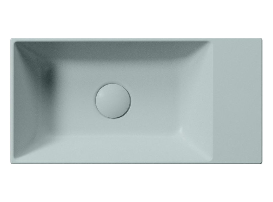 GSI KUBE X keramické umývátko 50x25cm, bez otvoru, pravé/levé, ghiaccio mat 9486015