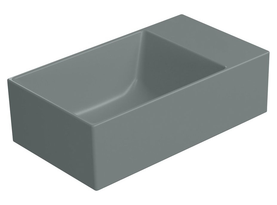 GSI KUBE X keramické umývátko 40x23cm, bez otvoru, pravé/levé, agave mat 9484004