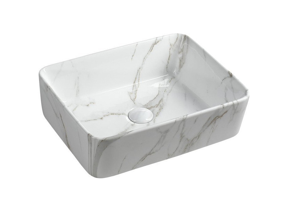 Sapho DALMA keramické umyvadlo na desku, 48x38 cm, carrara MM517