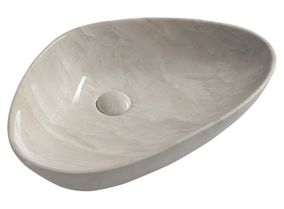 Sapho DALMA keramické umyvadlo na desku, 58, 5x39 cm, marfil MM227