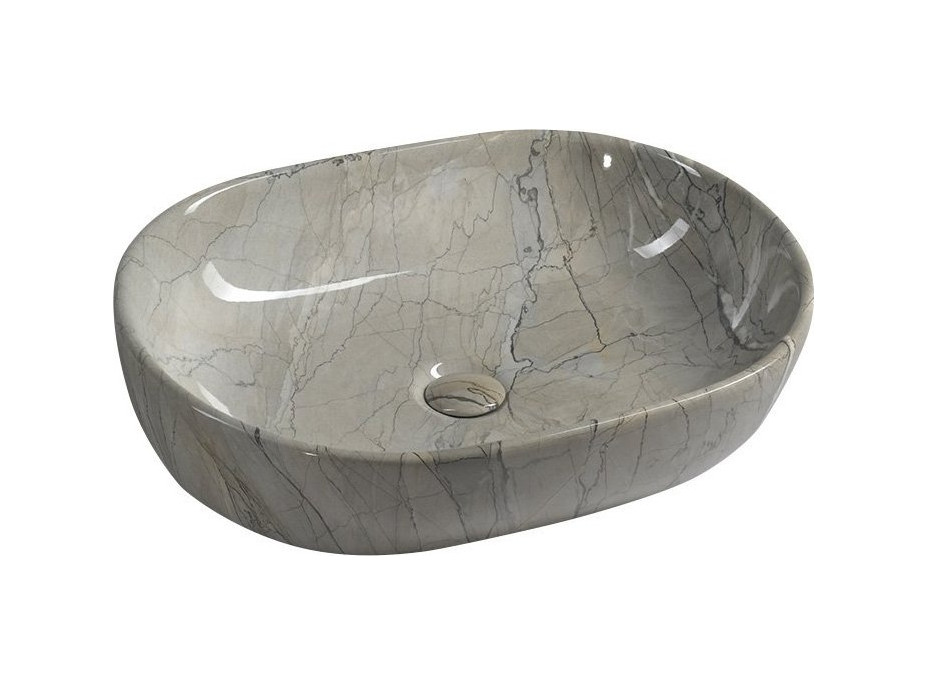 Sapho DALMA keramické umyvadlo na desku, 59x42 cm, grigio MM413