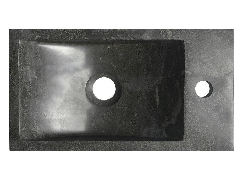 Sapho BLOK kamenné umývátko 40x22cm, baterie vpravo, antracit 2401-28