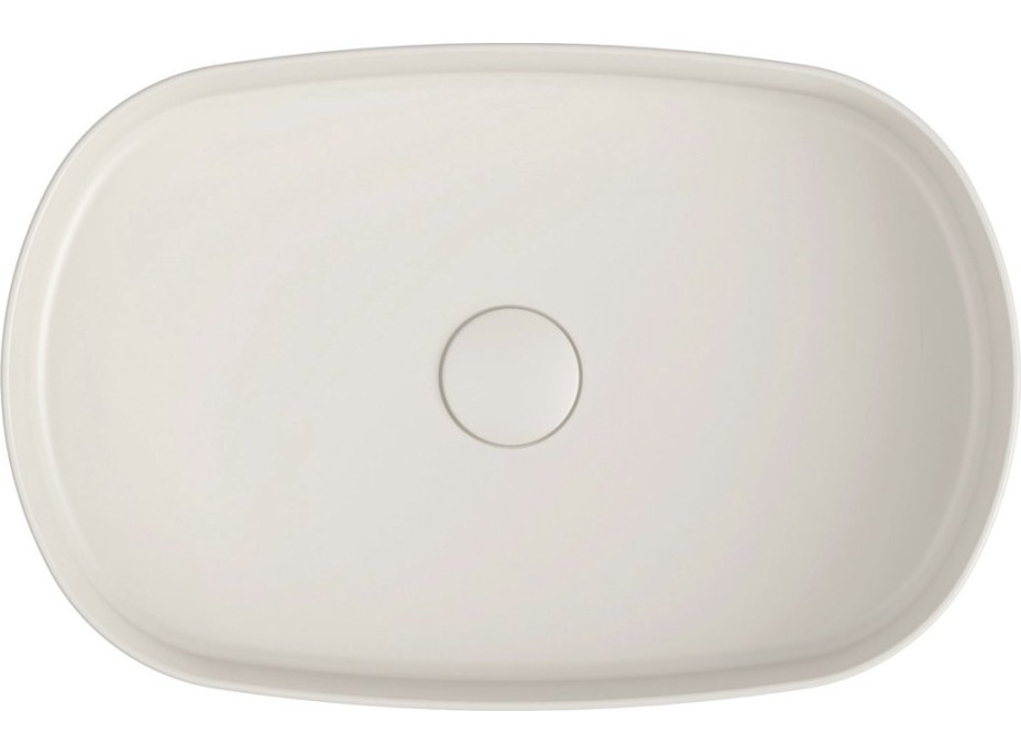 Isvea INFINITY OVAL keramické umyvadlo na desku, 55x36cm, ivory 10NF65055-2K