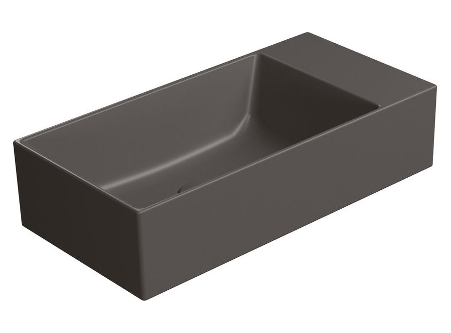 GSI KUBE X keramické umývátko 50x25cm, broušená spodní hrana, bez otvoru, pravé/levé, bistro mat 94869016