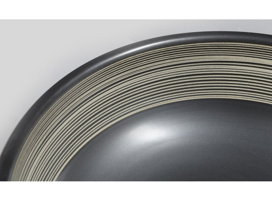 Sapho PRIORI keramické umyvadlo na desku, Ø 41cm, černá s bílým vzorem PI025