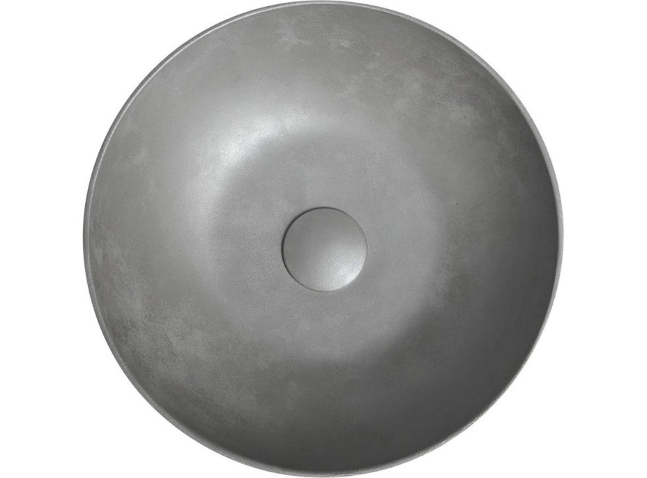 Sapho FORMIGO betonové umyvadlo na desku, Ø 39cm, stříbrná FG319