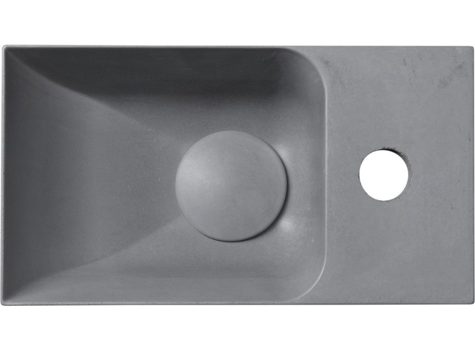 Sapho PICCOLINO betonové umývátko 30, 8x17cm, baterie vpravo, šedá PK30517