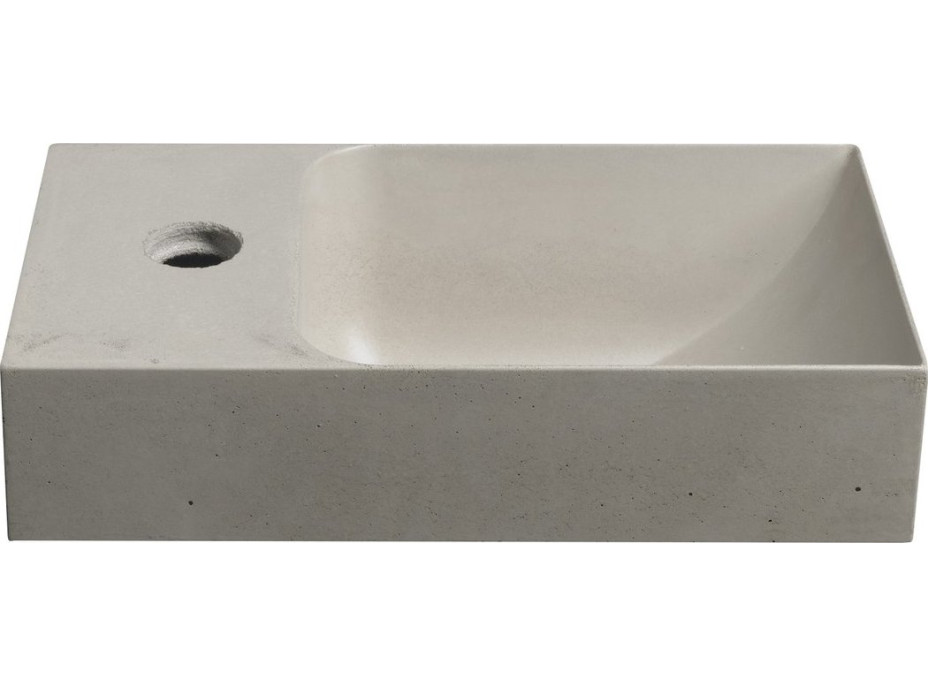 Sapho PICCOLINO betonové umývátko 30, 8x17cm, baterie vlevo, písková PK30014