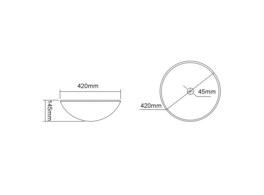 Sapho TOSEMI skleněné gravírované umyvadlo na desku Ø 42 cm, čirá TY153