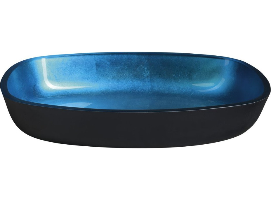 Sapho KVAORE skleněné umyvadlo na desku, 54x39, 5 cm, modrá TY224