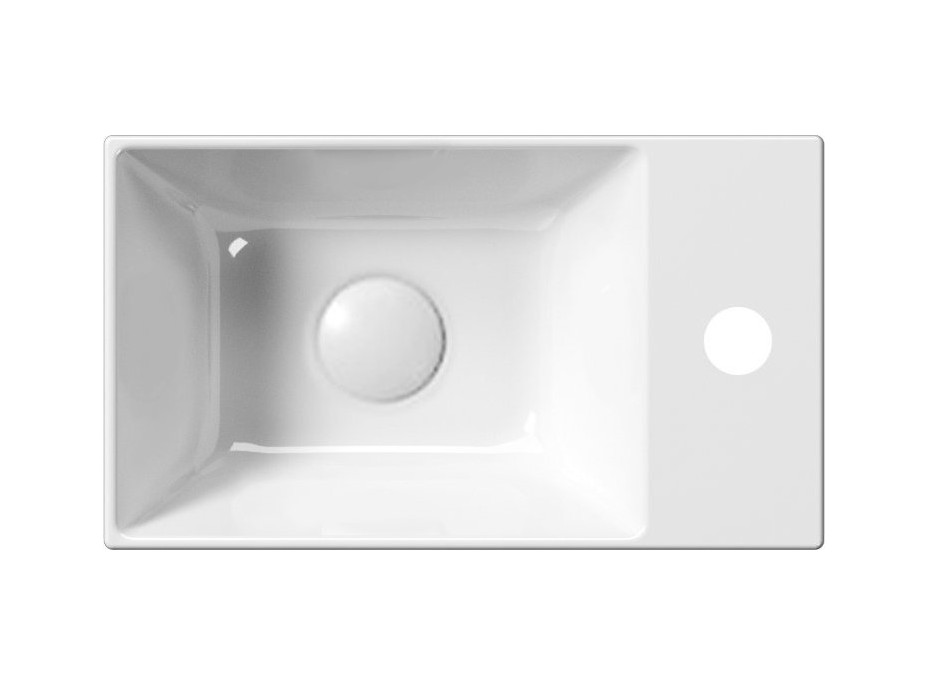 GSI KUBE X keramické umývátko 40x23cm, pravé/levé, bílá ExtraGlaze 9484111