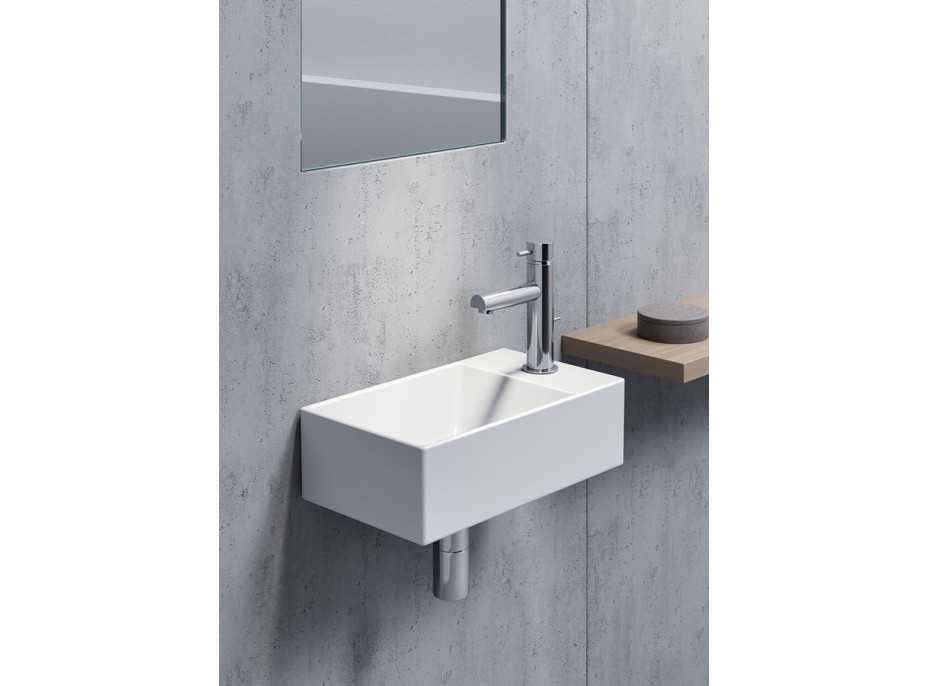 GSI KUBE X keramické umývátko 40x23cm, pravé/levé, bílá ExtraGlaze 9484111