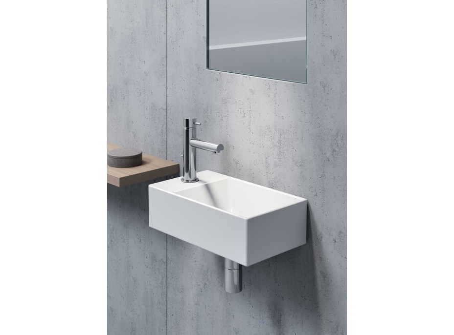 GSI KUBE X keramické umývátko 40x23cm, pravé/levé, bílá ExtraGlaze 9484111