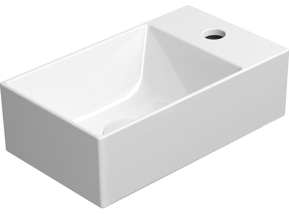 GSI KUBE X keramické umývátko 40x23cm, pravé/levé, bílá ExtraGlaze 9484111