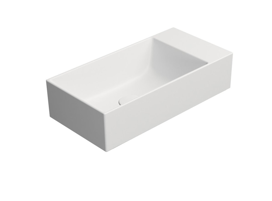 GSI KUBE X keramické umývátko 50x25cm, broušená spodní hrana, bez otvoru, pravé/levé, bílá mat 94869009