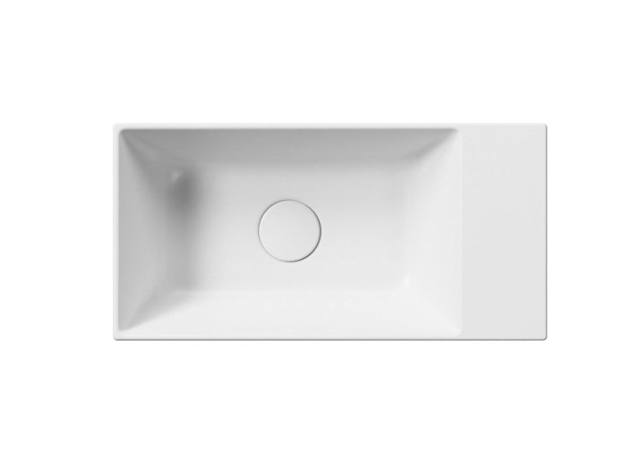 GSI KUBE X keramické umývátko 50x25cm, broušená spodní hrana, bez otvoru, pravé/levé, bílá mat 94869009