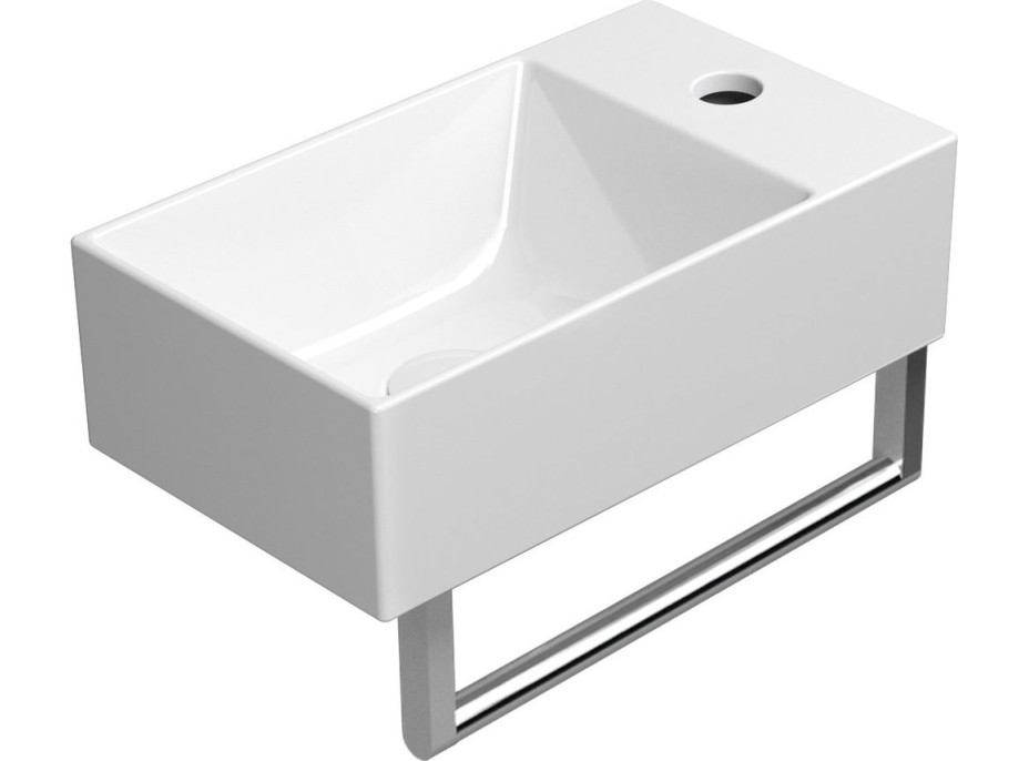 GSI KUBE X keramické umývátko 40x23cm, pravé/levé, bílá ExtraGlaze 9484111