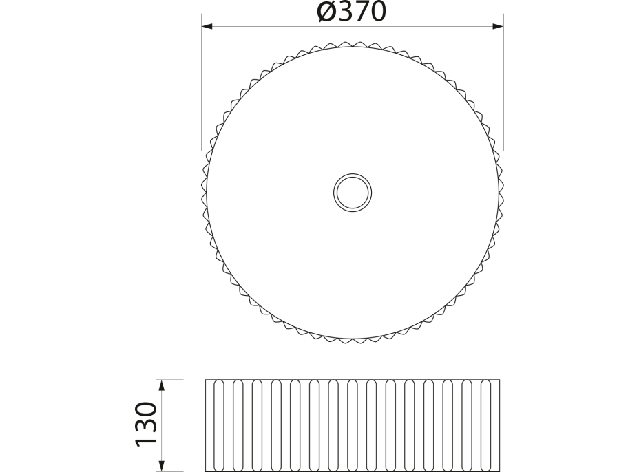 Sapho PICOBELLO keramické umyvadlo na desku Ø 37cm, bílá AR484