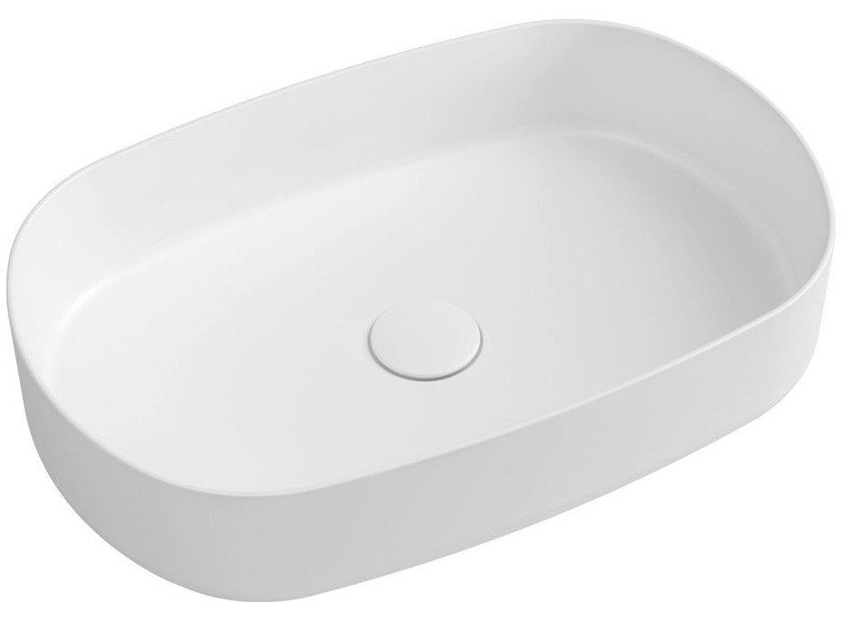 Isvea INFINITY OVAL keramické umyvadlo na desku, 55x36cm, bílá 10NF65055