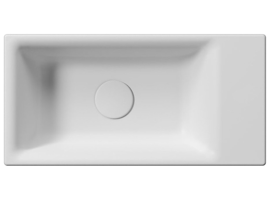 GSI NUBES keramické umývátko 50x25cm, bez otvoru, pravé/levé, bílá mat 9637009